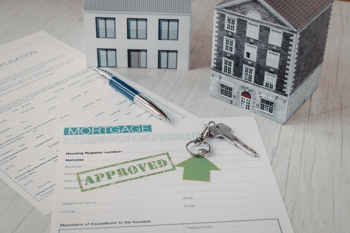 Concept of mortgage loan approval.