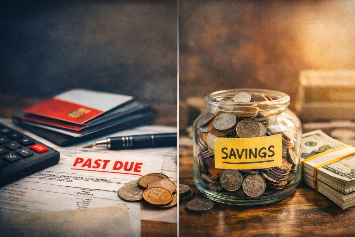 Save money, pay off debt.